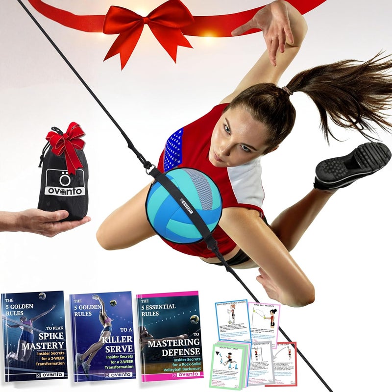 OVANTO Volleyball Training Equipment Aid – Solo Volleyball Equipment in 4 Styles to Serve, Spike, Set and Pass Like a Pro - Adjustable Volleyball Practice Equipment Gift for Beginners & Experts - Image 1